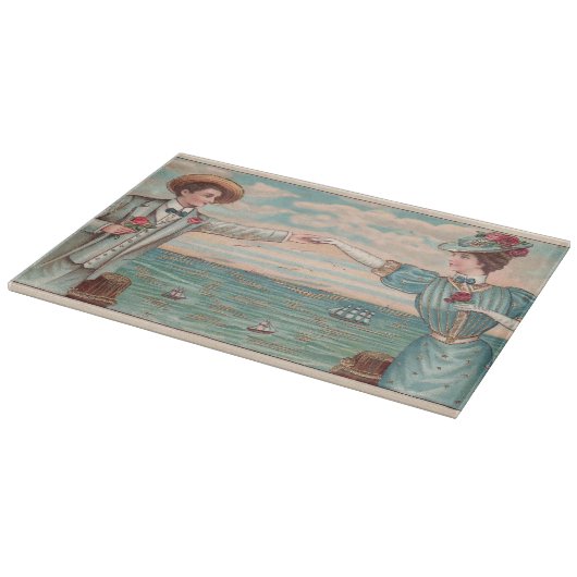 Victoriaans strand liefde dressy oceaan bruiloft p snijplank (Hoek)