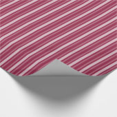 Victoriaans streep frambozen cadeaupapier (Hoek)