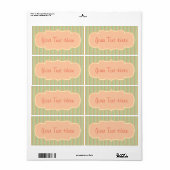  Victoriaans streep ontwerp label aanpassen (Full Sheet)