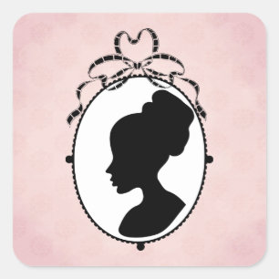 Victoriaans Style 60s Cameo Vierkante Sticker