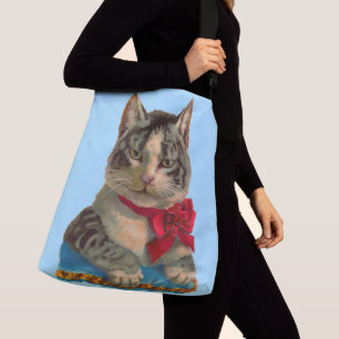 Victoriaans tabby cat crossbody tas