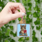 Victoriaans tabby cat sleutelhanger (Hand)