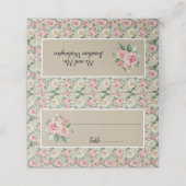 Victoriaans Tan & Roze Floral Roos Weddenschap des (Buitenkant ongevouwen)