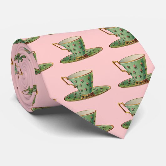 Victoriaans Tea Cup Stropdas (Opgerold)