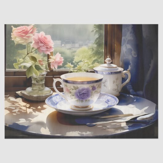 Victoriaans Tea Party Decoupage Tissuepapier (Voorkant)