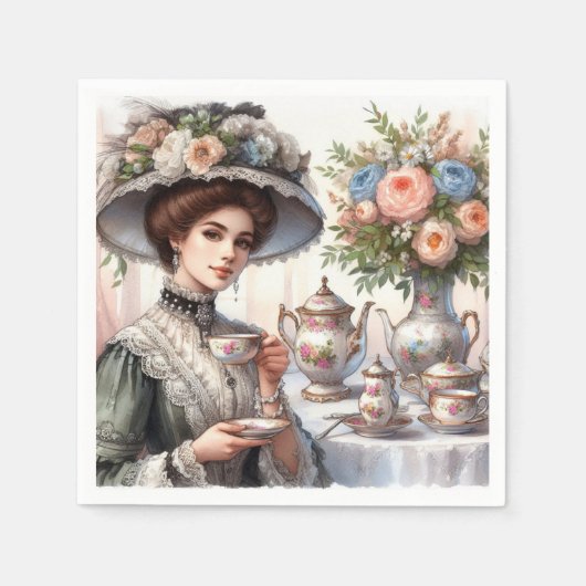  Victoriaans Tea Party Papier servet (Voorkant)