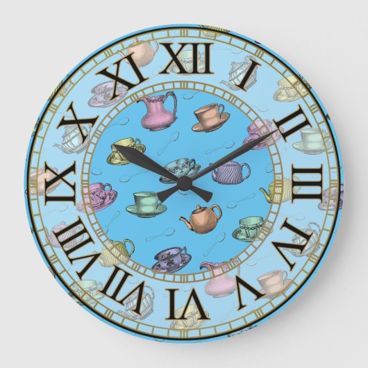 Victoriaans Tea Time Large Clock Grote Klok (Voorkant)