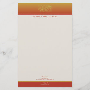 Victoriaans Tequila Sunrise Gepersonaliseerd brief Briefpapier