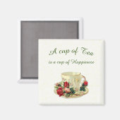 Victoriaans thee en Rozen Magneet (Voorkant / Achterkant)