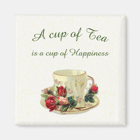 Victoriaans thee en Rozen Magneet (Voorkant)