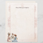 Victoriaans Theemonogram briefpapier (Voorkant / Achterkant)