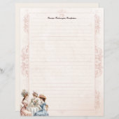  Victoriaans theemonogram gevoerd briefpapier (Voorkant / Achterkant)