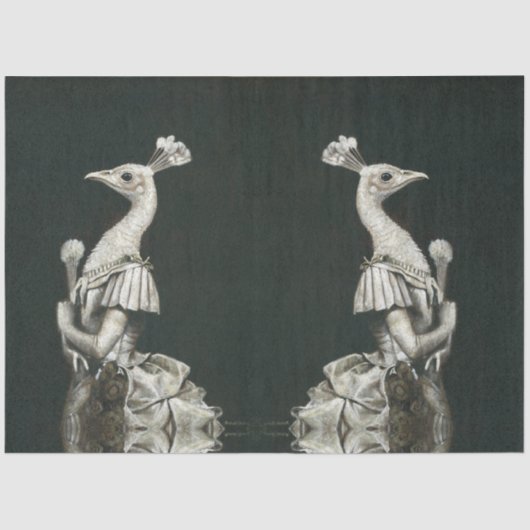 Victoriaans themapapier van Peacock Tissuepapier (Voorkant)