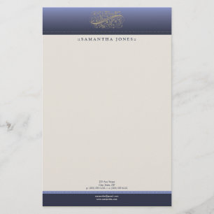 Victoriaans Thistle Blue Gepersonaliseerd banketba Briefpapier