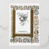 Victoriaans tijdperk 1843 middeleeuwse stijl bruil folie uitnodiging (Achterkant)