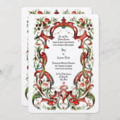  Victoriaans tijdperk 1853  Floral Border Kaart (Voorkant / Achterkant)