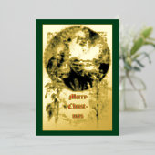 Victoriaans tijdperk 1879 Oude kerstman Folie Feestdagenkaart (Staand Voorkant)