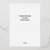 Victoriaans tijdperk 1879 Oude kerstman Folie Feestdagenkaart (Achterkant)