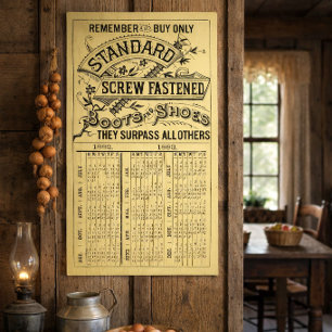 Victoriaans tijdperk 1882 1883 Schoenen & Laarzen Poster