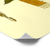  Victoriaans tijdperk 1887 Dandelion botanische ku Poster (Hoek)