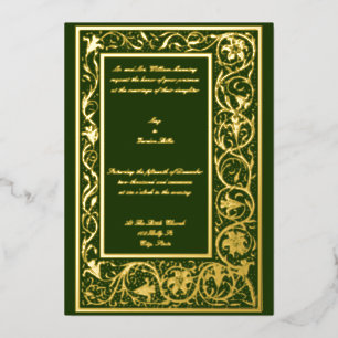  Victoriaans tijdperk 1895 Art Nouveau Floral Folie Uitnodiging