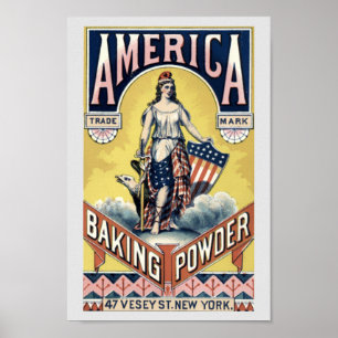  Victoriaans tijdperk Amerika Baking Powder AD Poster
