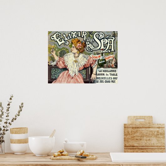 Victoriaans tijdperk Art Nouveau Elixir Advertenti Poster (Keuken)