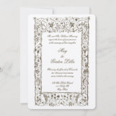 Victoriaans Tijdperk  Botanische Grens Bruiloft Kaart (Voorkant)