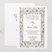 Victoriaans Tijdperk  Botanische Grens Bruiloft Kaart (Voorkant / Achterkant)