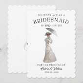 Victoriaans tijdperk bruidsmeisjes kaart (Voorkant / Achterkant)