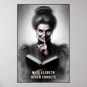 Victoriaans tijdperk griezelig portret van schoold poster