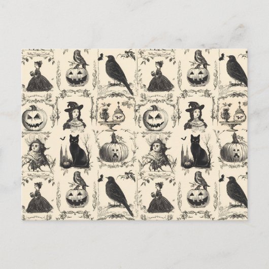 Victoriaans Tijdperk Halloween Briefkaart (Voorkant)