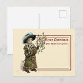  Victoriaans tijdperk Kate Greenaway Kerstmis Briefkaart (Voorkant / Achterkant)