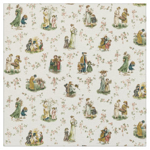  Victoriaans tijdperk Kate Greenaway Pattern Stof