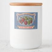Victoriaans tijdperk Sjabloon verse aardbeien Voedselcontainer Etiket (Voorkant)