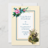 Victoriaans Tijdperk Vogels In Nest Met Bloemen Tr Kaart (Voorkant)