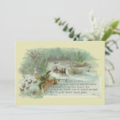 Victoriaans tijdperk winterlandschap Kerstmis Feestdagenkaart (Staand voorkant)