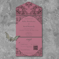 Victoriaans tot de dood Black & Wine Wedding QR-co