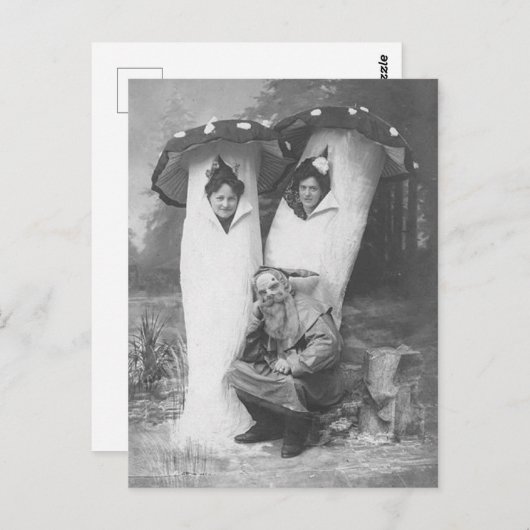 Victoriaans Troll en paddenstoelen Briefkaart (Voorkant / Achterkant)