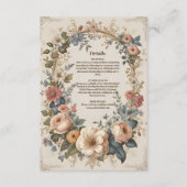 Victoriaans tuinbouwbruiloft informatiekaartje (Voorkant)