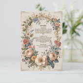 Victoriaans tuinbouwbruiloft informatiekaartje (Staand voorkant)