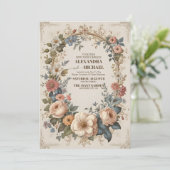Victoriaans  tuinbouwbruiloft kaart (Staand voorkant)