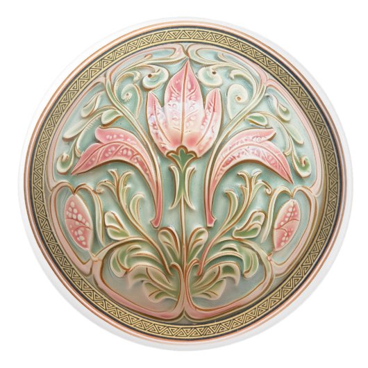 Victoriaans Tulip Charm Keramische Knob Pull Keramische Knop (Voorkant)