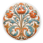 Victoriaans tulp grandeur keramische knop pull (Voorkant)