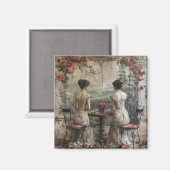 Victoriaans Twins Tea Party - Magneet (Voorkant / Achterkant)