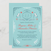 Victoriaans uitnodiging tot het uitzenden van een (Voorkant / Achterkant)