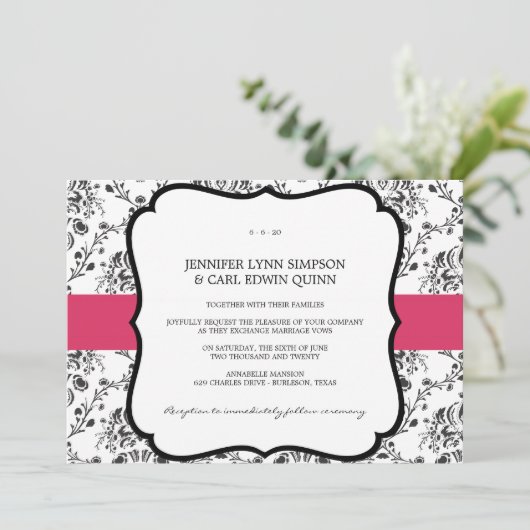 Victoriaans uitnodiging tot weddenschap (Black & F (Staand voorkant)