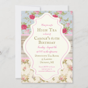 Victoriaans uitnodiging van Floral Shabby Chic Par