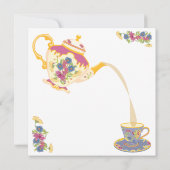 Victoriaans uitnodiging van Tea Pot Tea Party (Achterkant)