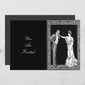 Victoriaans uitnodigingen tot weduwschap tussen He (Voorkant / Achterkant)